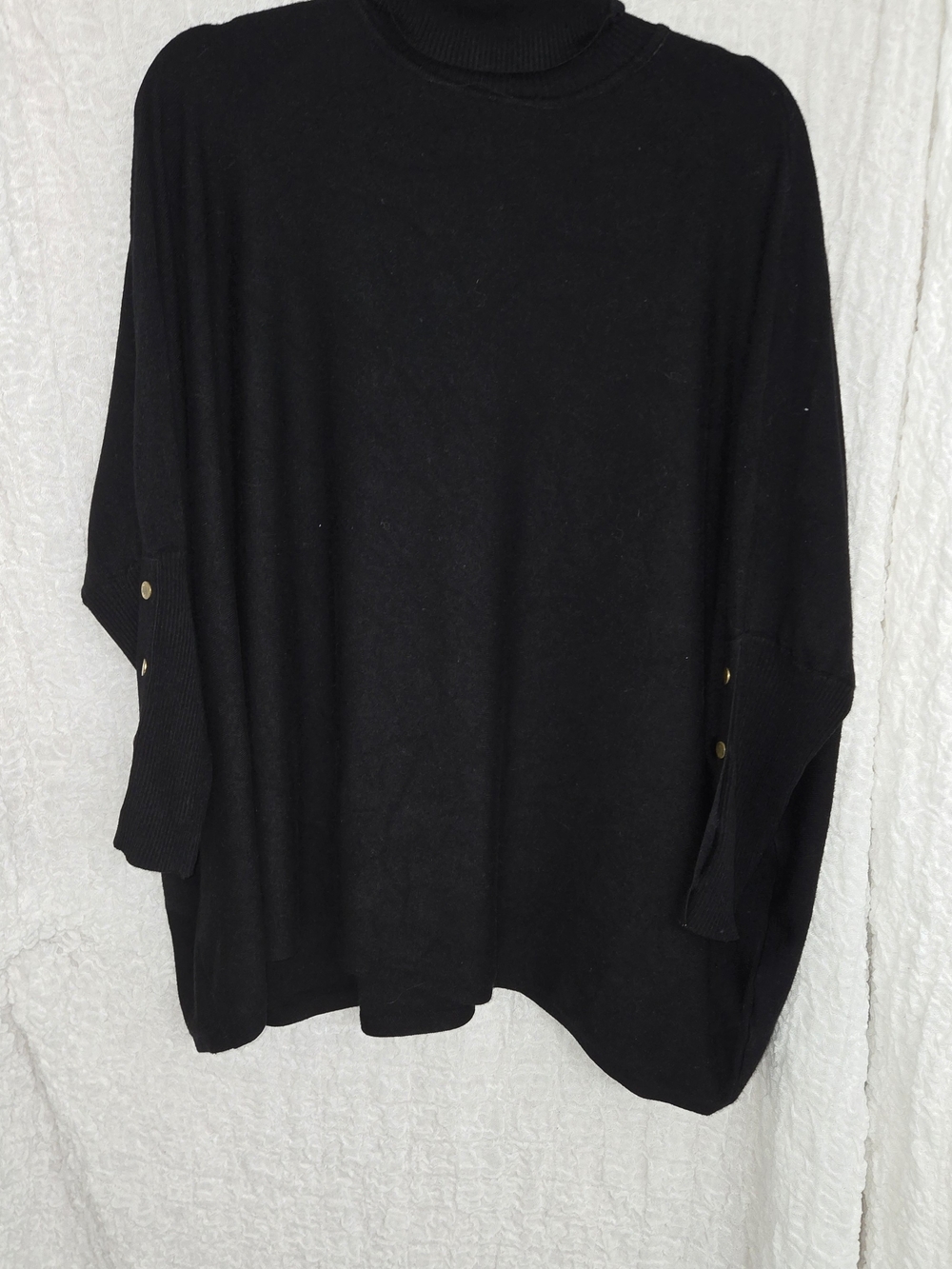 Joseph A Black Oversized Knit Sweater with‎ Button Detail